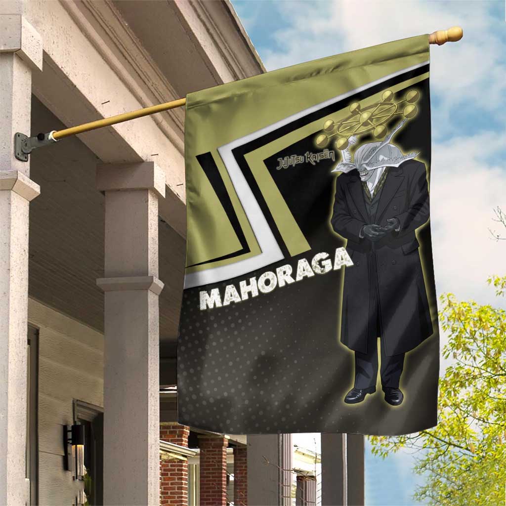 Mahoraga Jujutsu Kaisen Garden Flag Monochrome Urban Manga Style