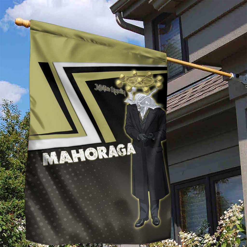Mahoraga Jujutsu Kaisen Garden Flag Monochrome Urban Manga Style