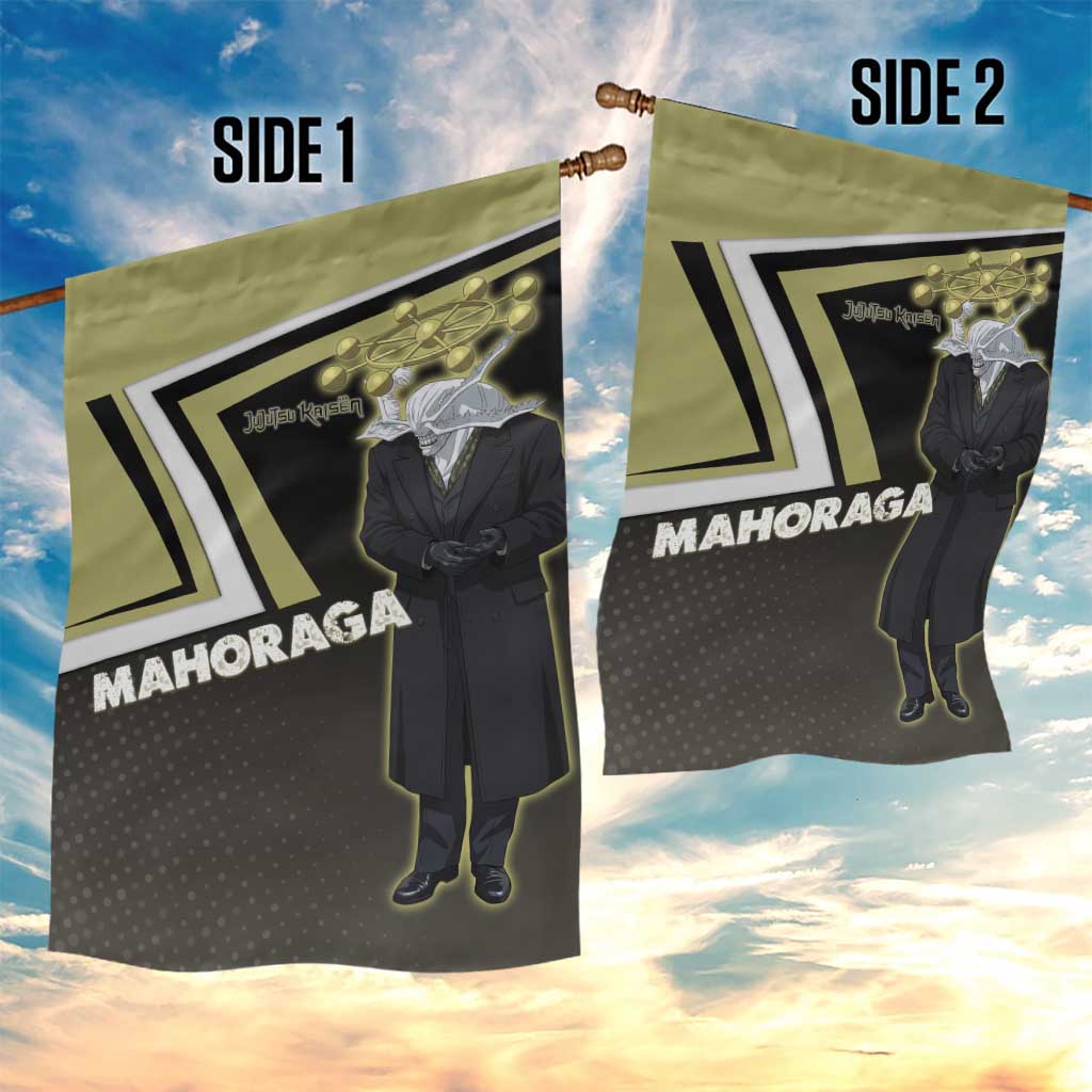 Mahoraga Jujutsu Kaisen Garden Flag Monochrome Urban Manga Style
