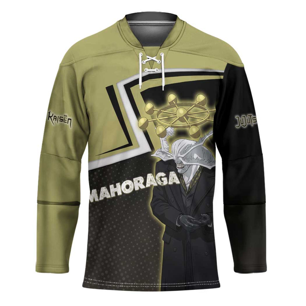 Mahoraga Jujutsu Kaisen Hockey Jersey Monochrome Urban Manga Style