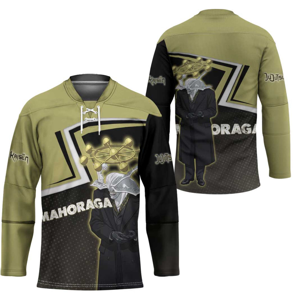Mahoraga Jujutsu Kaisen Hockey Jersey Monochrome Urban Manga Style