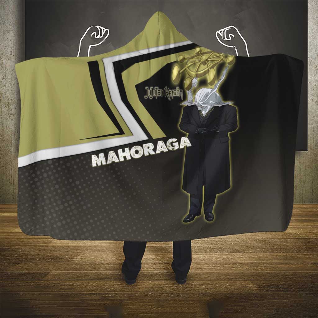 Mahoraga Jujutsu Kaisen Hooded Blanket Monochrome Urban Manga Style