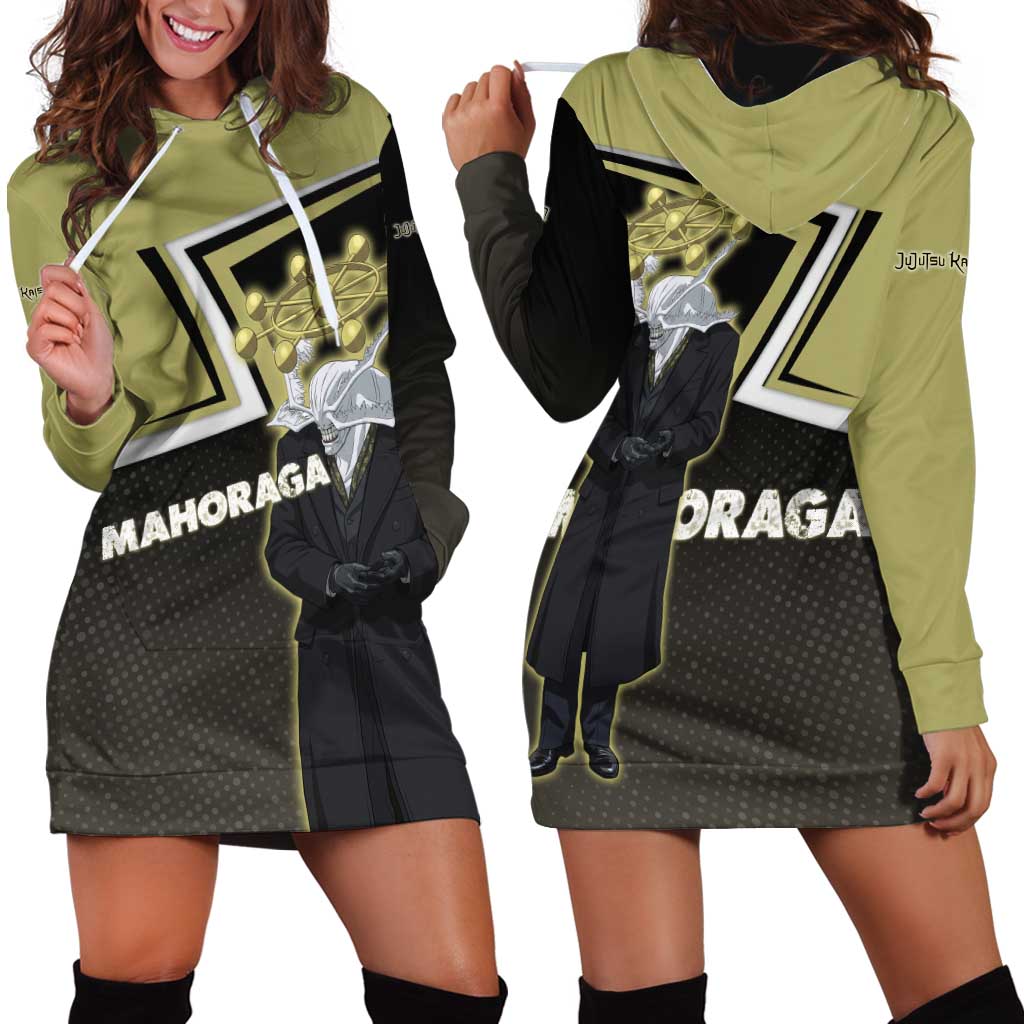 Mahoraga Jujutsu Kaisen Hoodie Dress Monochrome Urban Manga Style