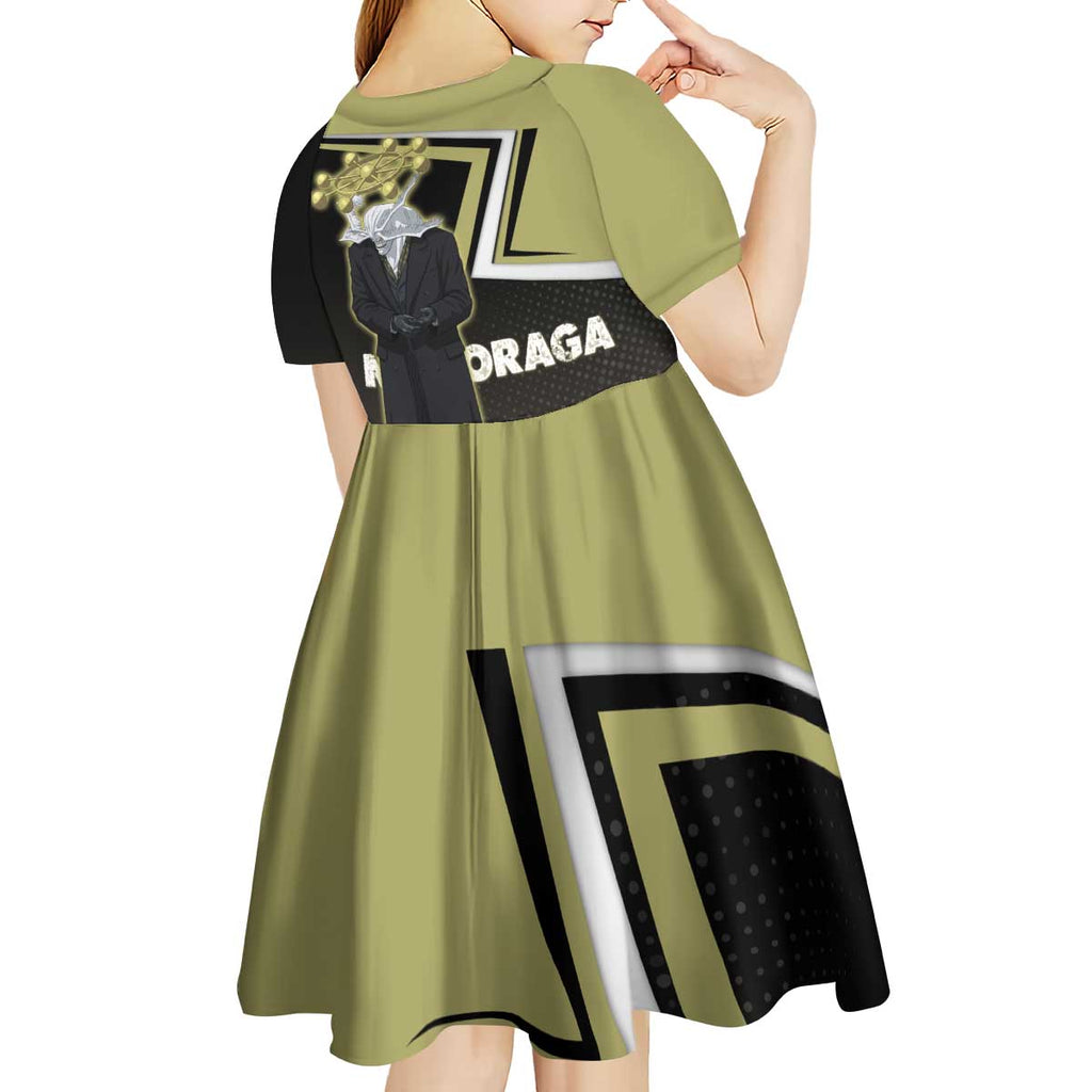 Mahoraga Jujutsu Kaisen Kid Short Sleeve Dress Monochrome Urban Manga Style