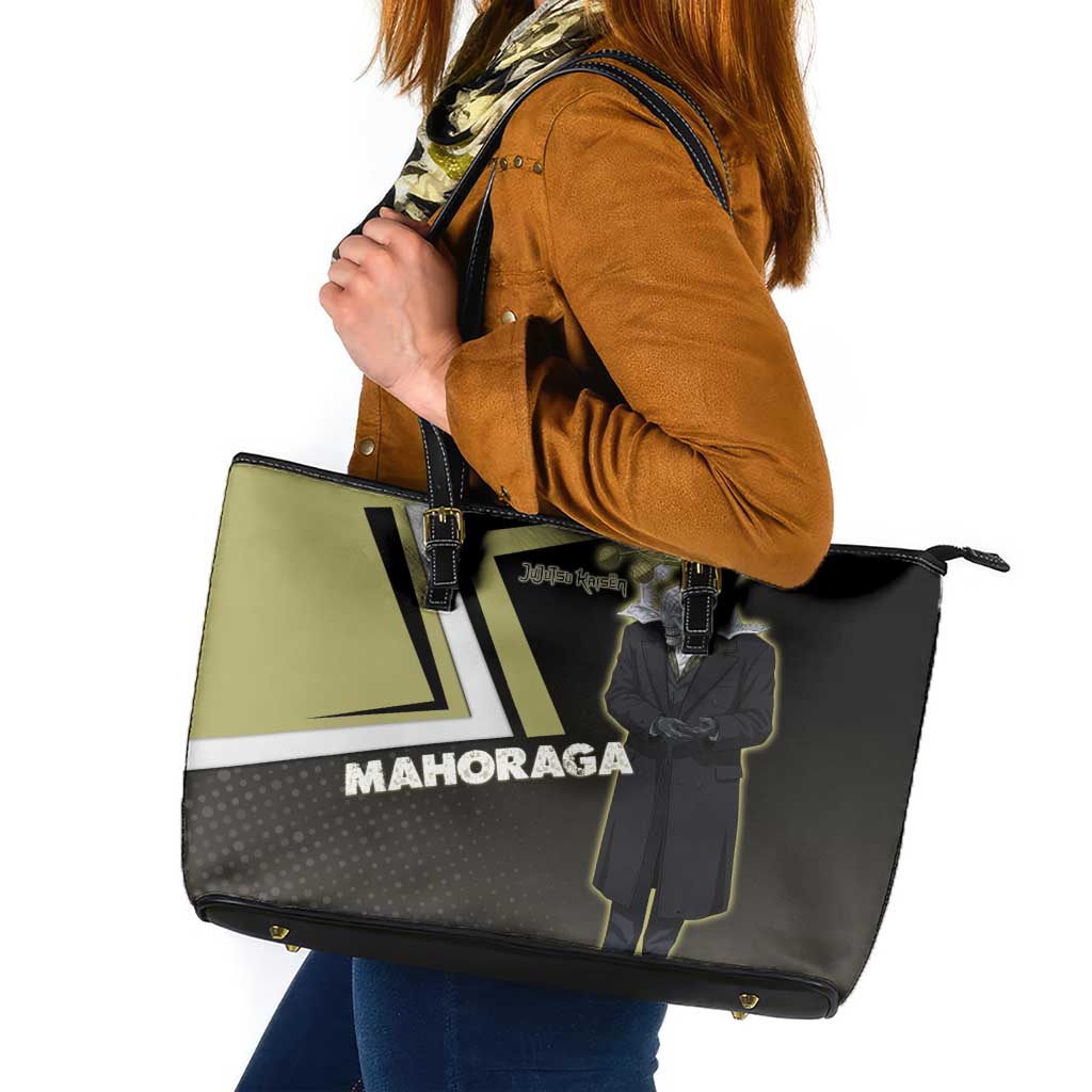 Mahoraga Jujutsu Kaisen Leather Tote Bag Monochrome Urban Manga Style