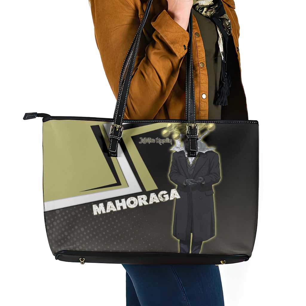 Mahoraga Jujutsu Kaisen Leather Tote Bag Monochrome Urban Manga Style