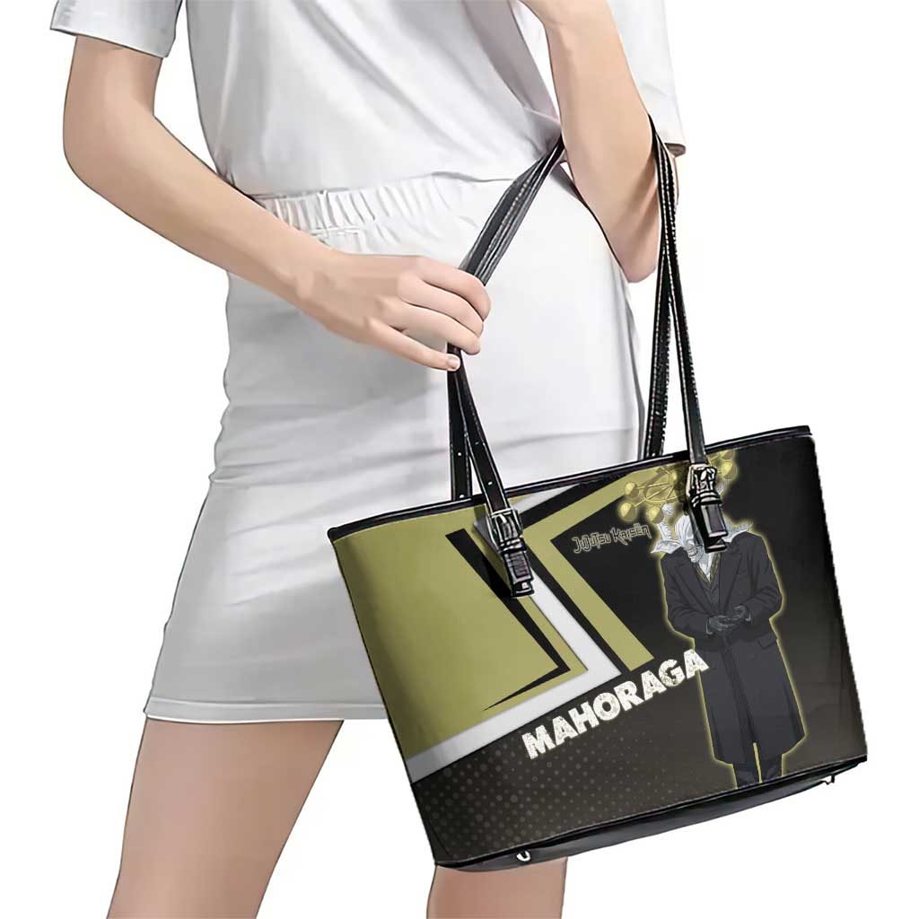 Mahoraga Jujutsu Kaisen Leather Tote Bag Monochrome Urban Manga Style