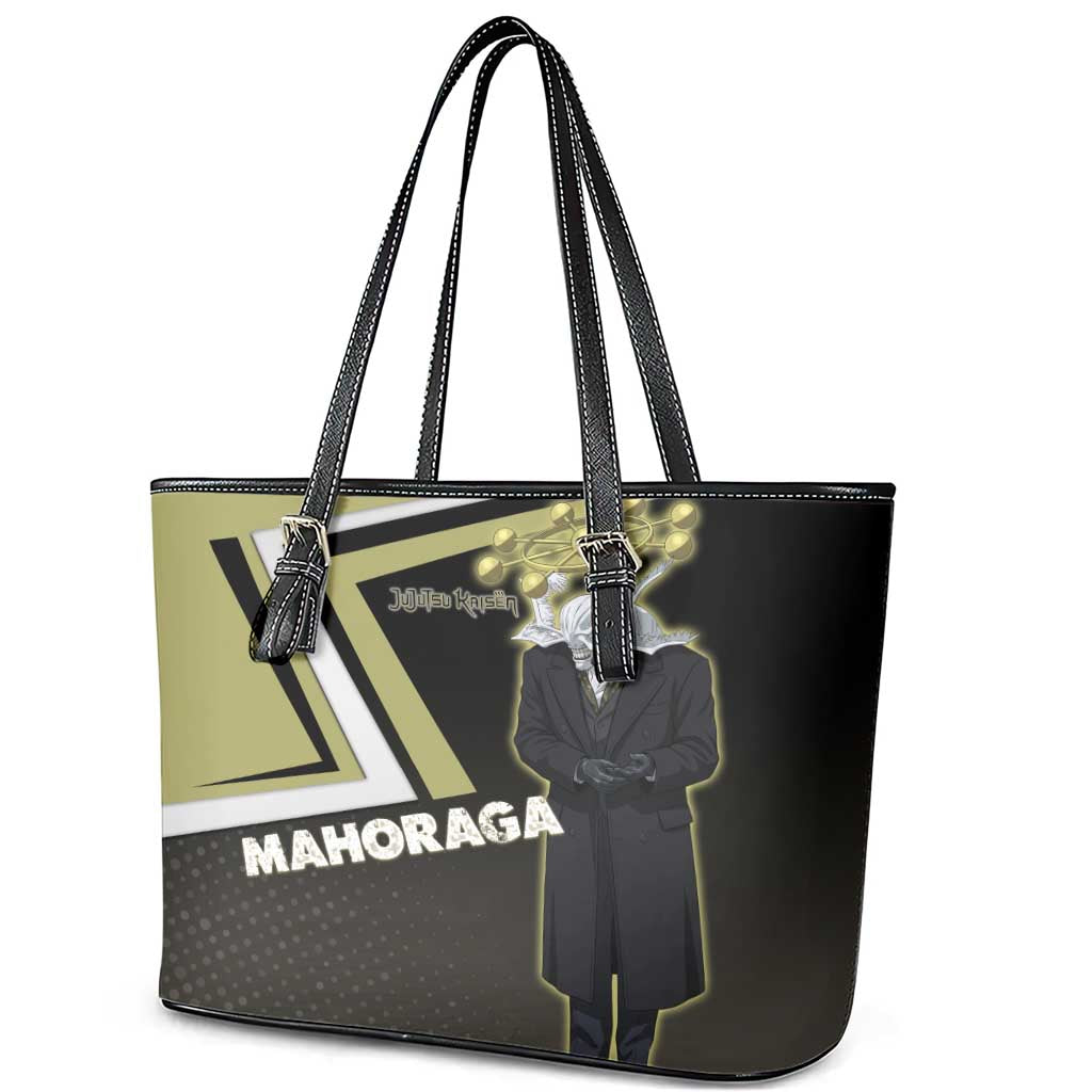Mahoraga Jujutsu Kaisen Leather Tote Bag Monochrome Urban Manga Style