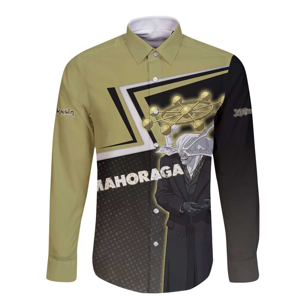 Mahoraga Jujutsu Kaisen Long Sleeve Button Shirt Monochrome Urban Manga Style