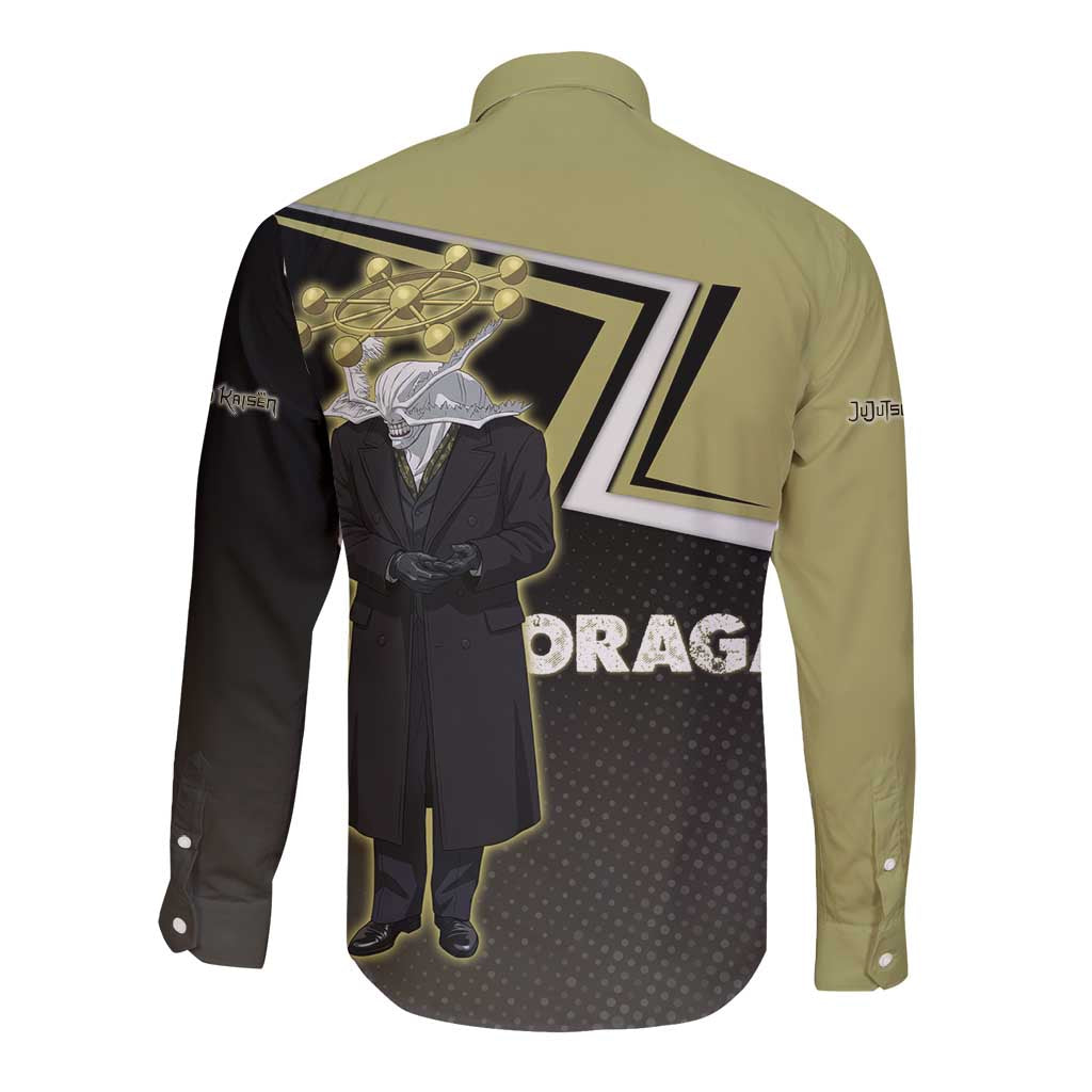 Mahoraga Jujutsu Kaisen Long Sleeve Button Shirt Monochrome Urban Manga Style