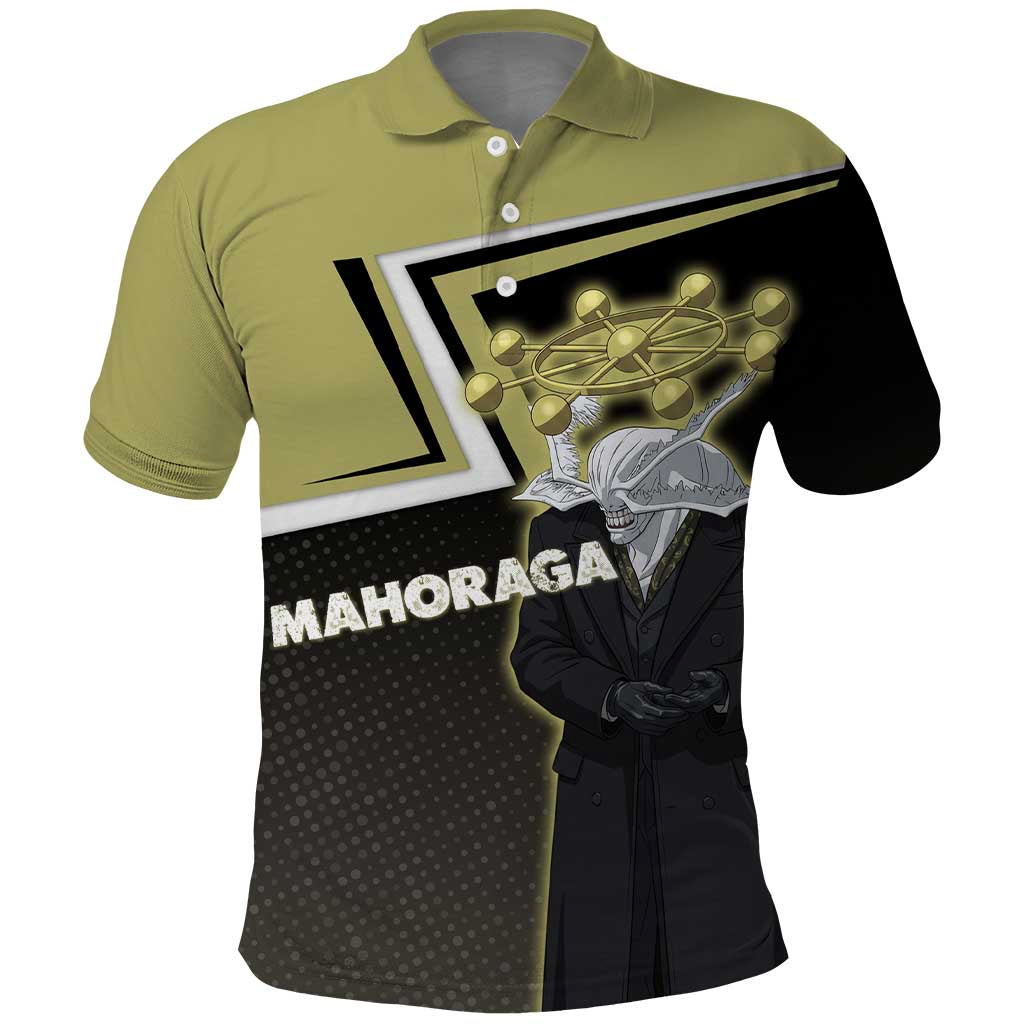 Mahoraga Jujutsu Kaisen Polo Shirt Monochrome Urban Manga Style