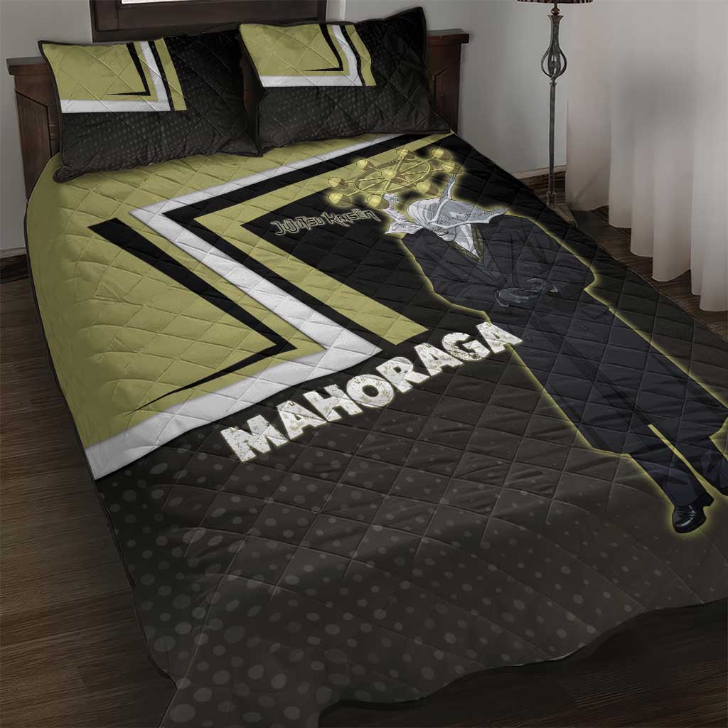 Mahoraga Jujutsu Kaisen Quilt Bed Set Monochrome Urban Manga Style