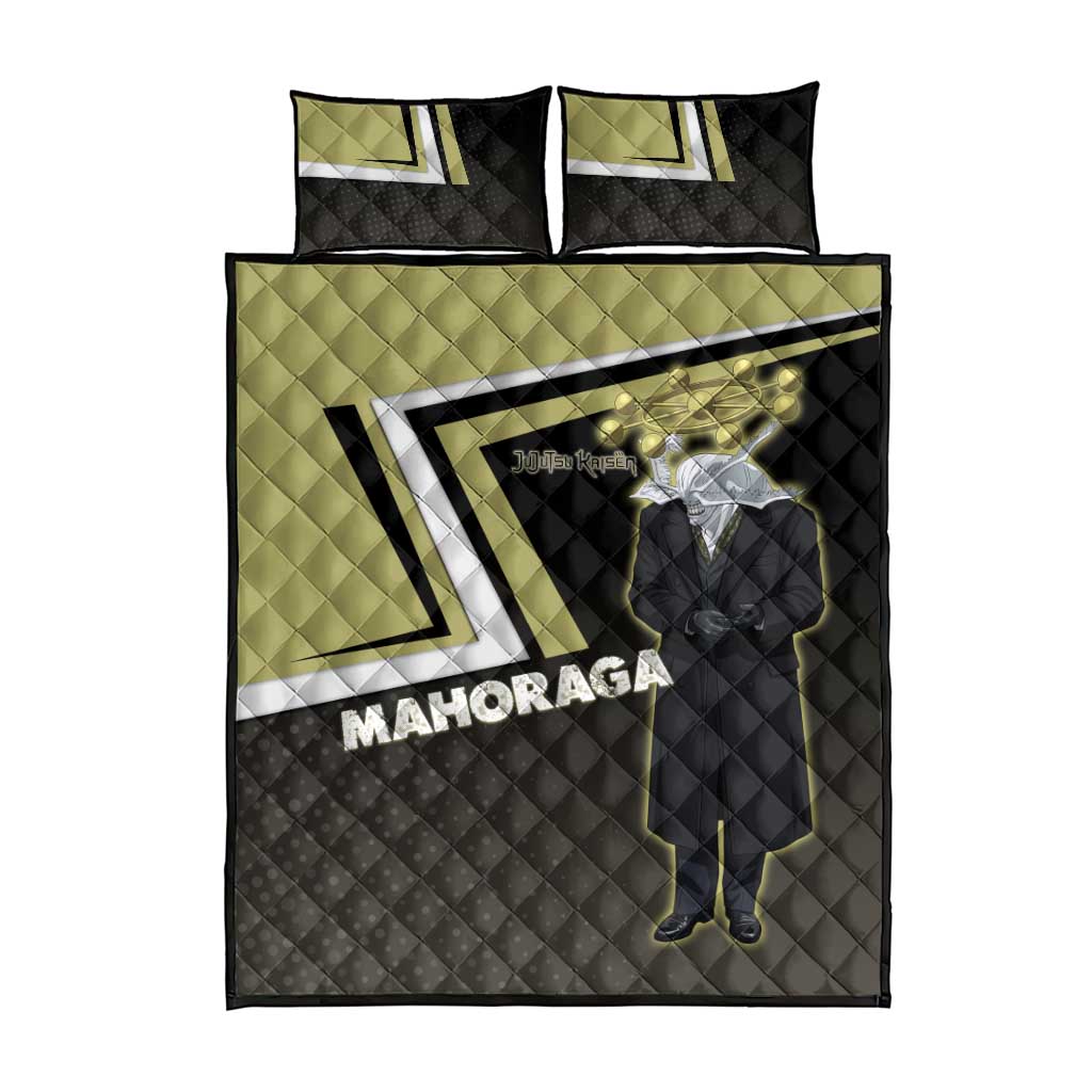 Mahoraga Jujutsu Kaisen Quilt Bed Set Monochrome Urban Manga Style