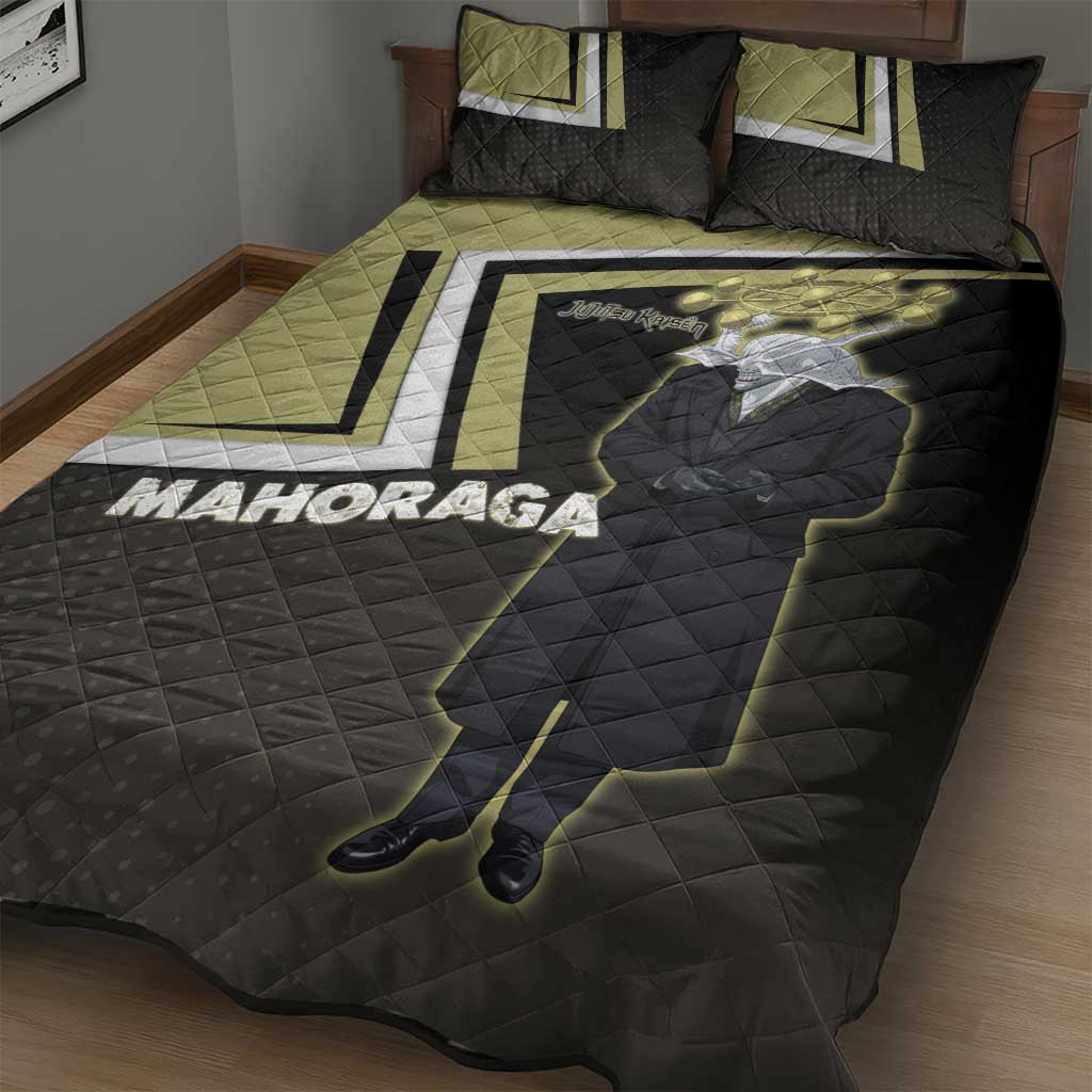 Mahoraga Jujutsu Kaisen Quilt Bed Set Monochrome Urban Manga Style
