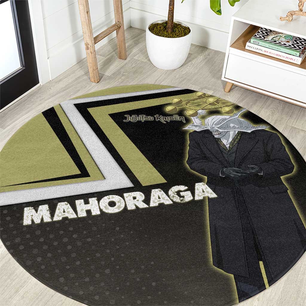 Mahoraga Jujutsu Kaisen Round Carpet Monochrome Urban Manga Style