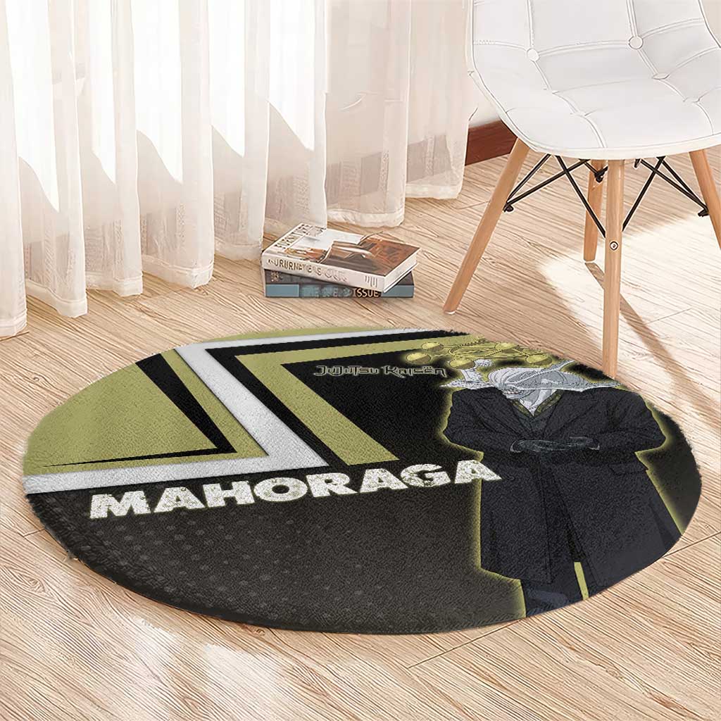 Mahoraga Jujutsu Kaisen Round Carpet Monochrome Urban Manga Style