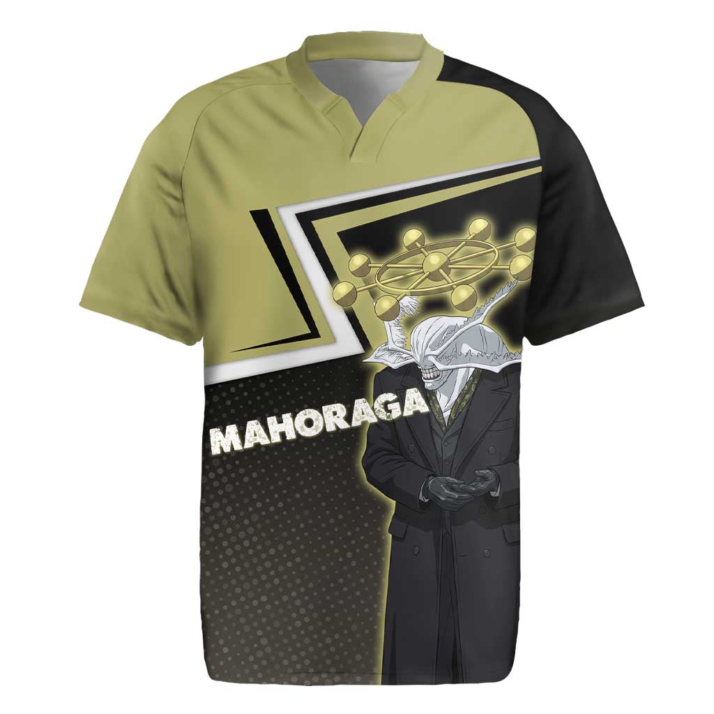 Mahoraga Jujutsu Kaisen Rugby Jersey Monochrome Urban Manga Style