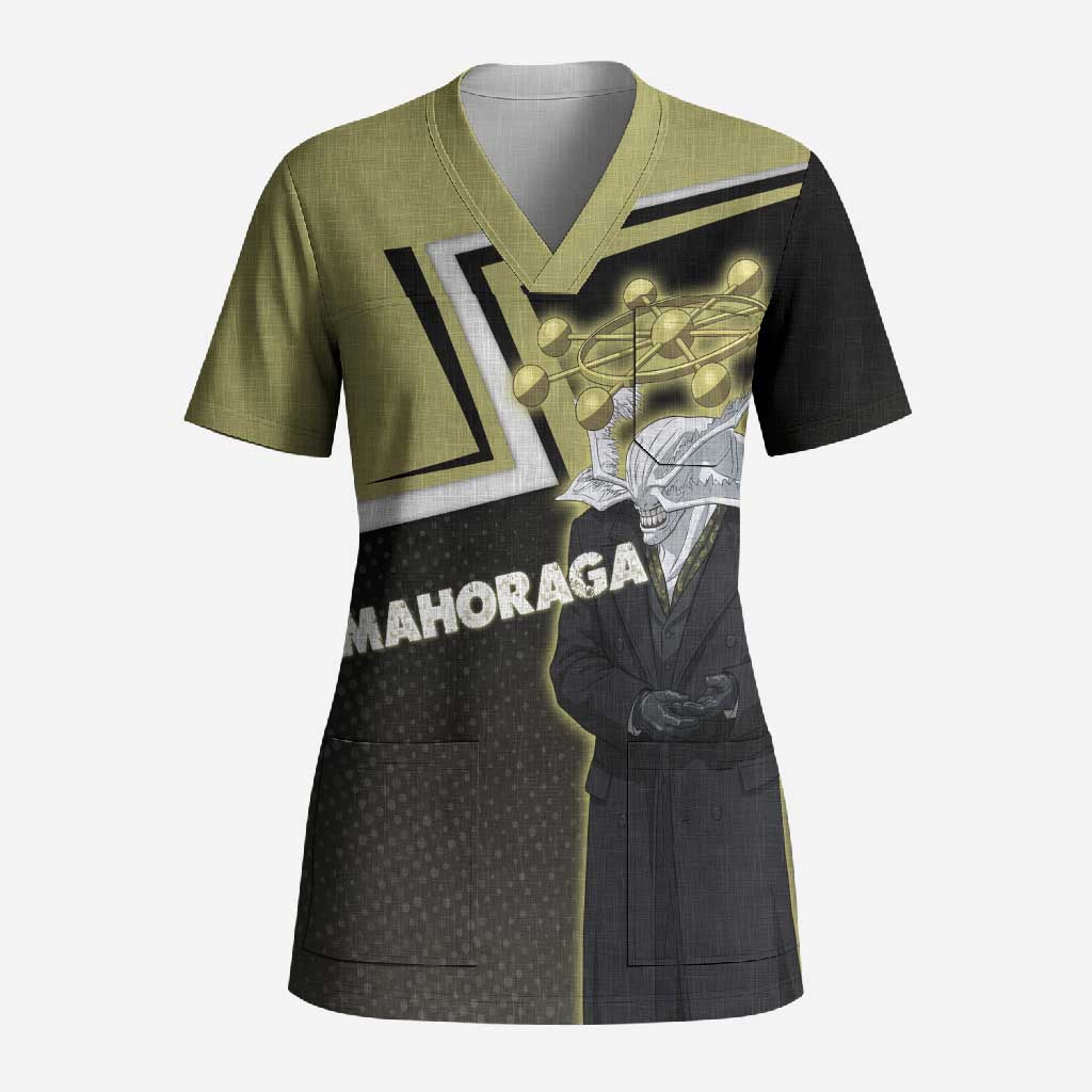 Mahoraga Jujutsu Kaisen Scrub Top Monochrome Urban Manga Style