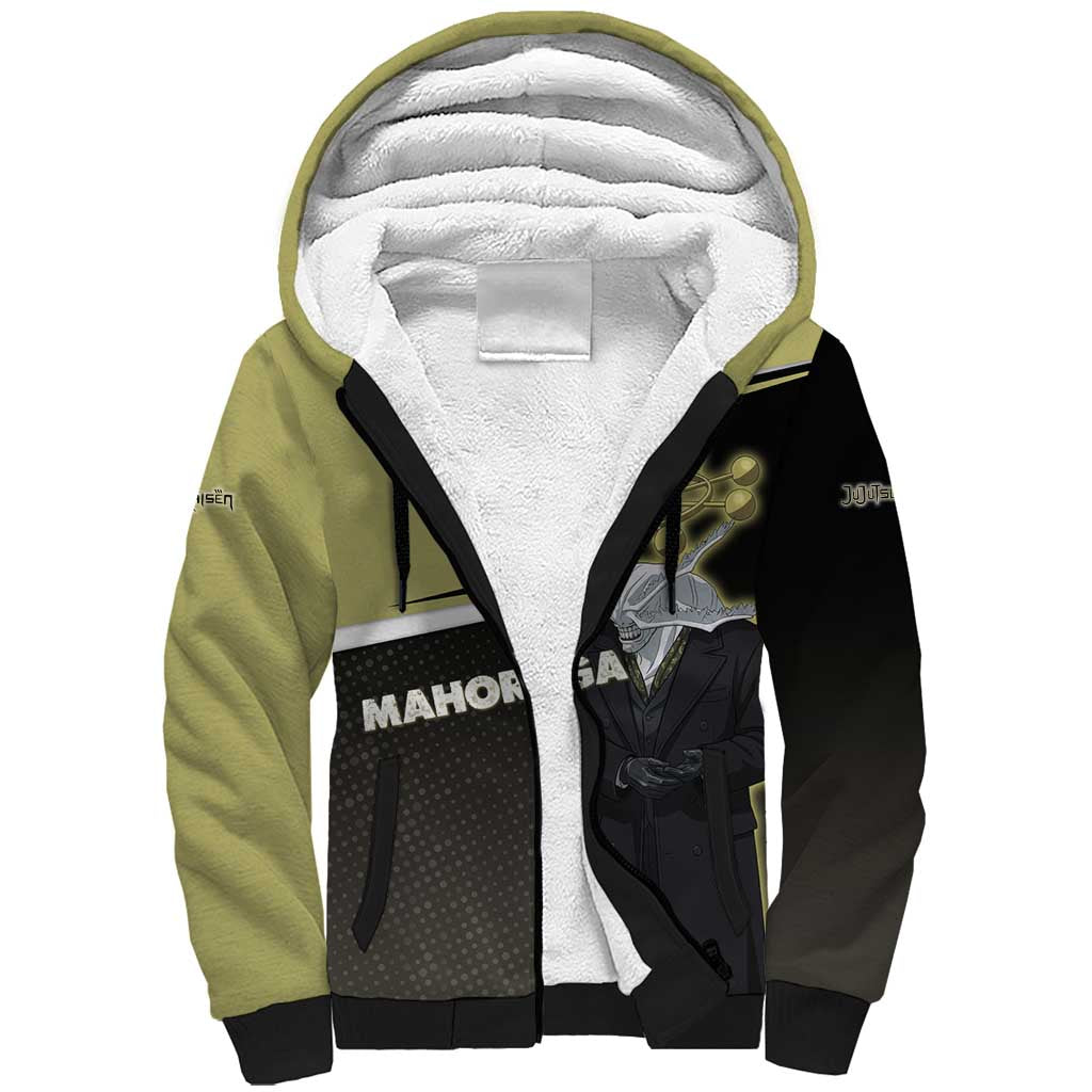 Mahoraga Jujutsu Kaisen Sherpa Hoodie Monochrome Urban Manga Style