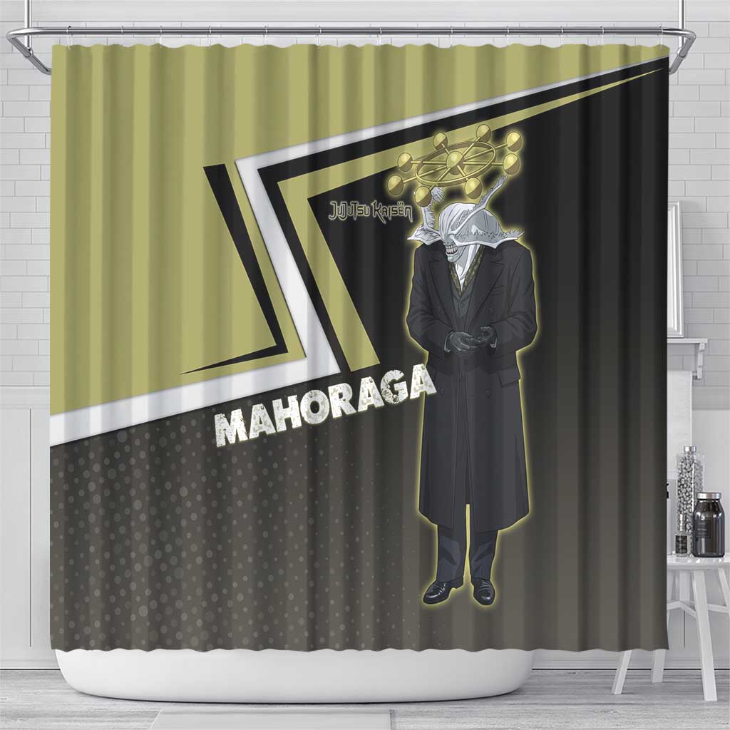 Mahoraga Jujutsu Kaisen Shower Curtain Monochrome Urban Manga Style
