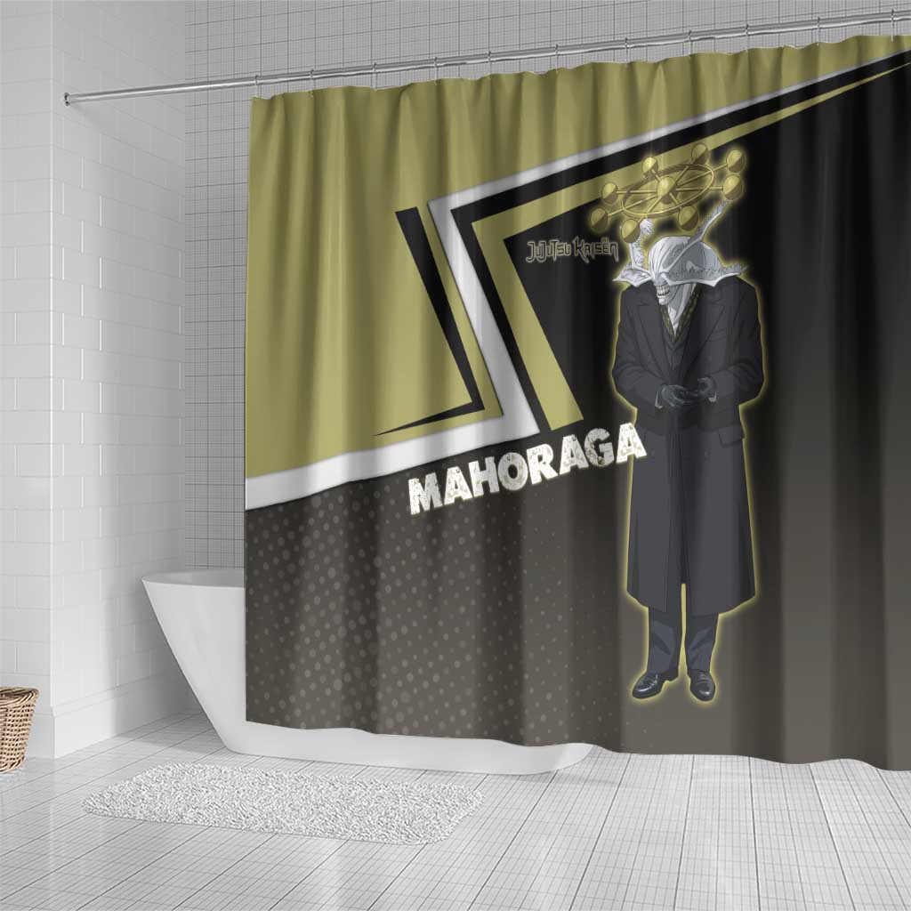 Mahoraga Jujutsu Kaisen Shower Curtain Monochrome Urban Manga Style