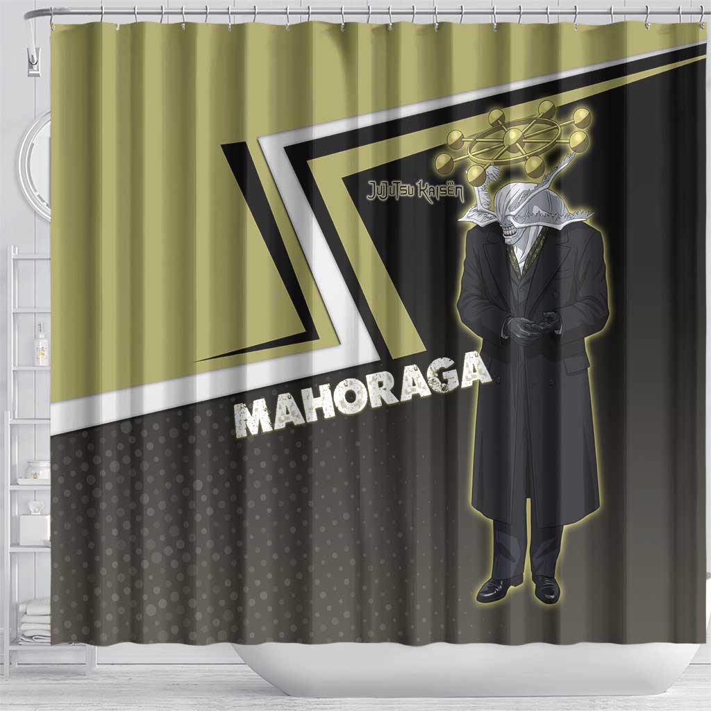 Mahoraga Jujutsu Kaisen Shower Curtain Monochrome Urban Manga Style