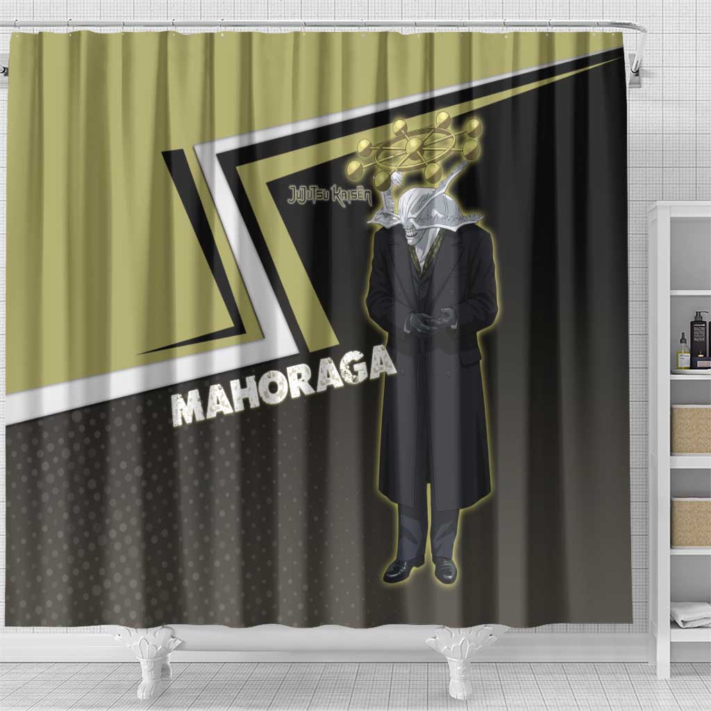 Mahoraga Jujutsu Kaisen Shower Curtain Monochrome Urban Manga Style