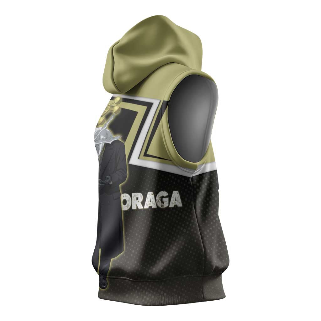 Mahoraga Jujutsu Kaisen Sleeveless Hoodie Monochrome Urban Manga Style