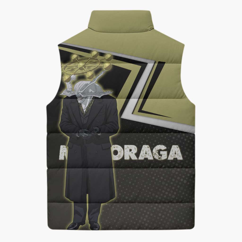 Mahoraga Jujutsu Kaisen Sleeveless Puffer Jacket Monochrome Urban Manga Style