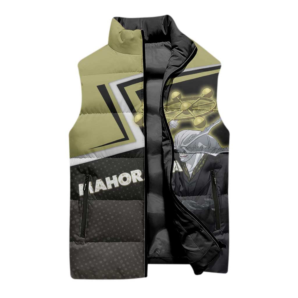 Mahoraga Jujutsu Kaisen Sleeveless Puffer Jacket Monochrome Urban Manga Style