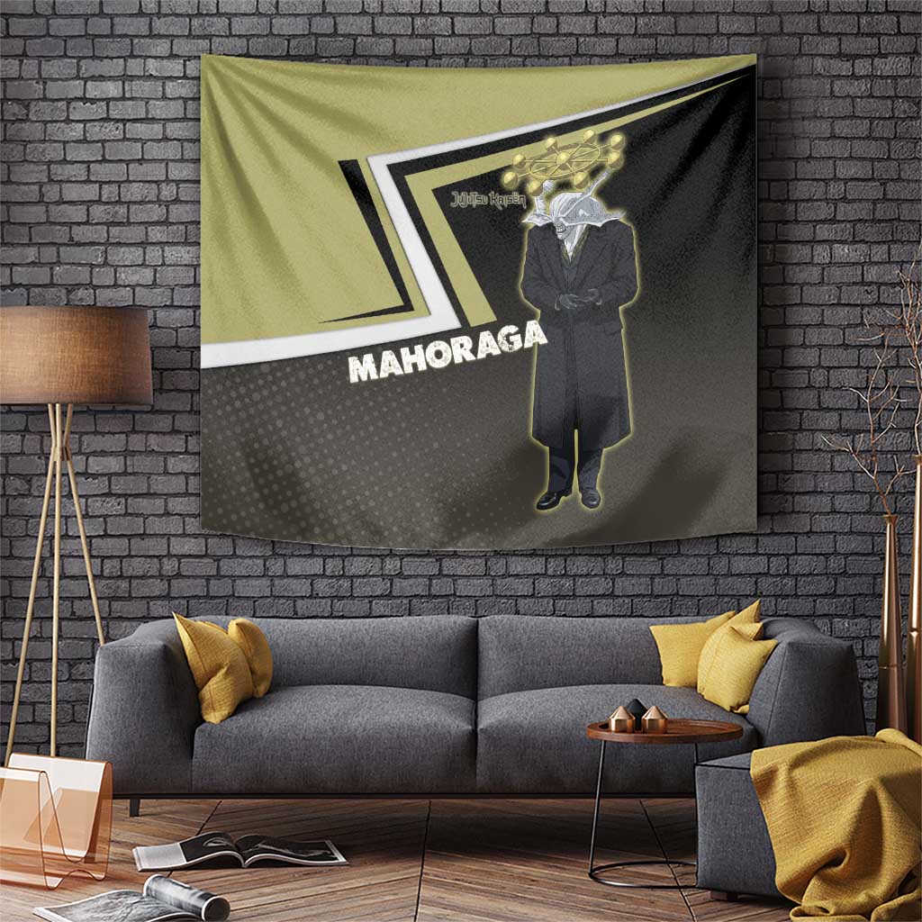 Mahoraga Jujutsu Kaisen Tapestry Monochrome Urban Manga Style