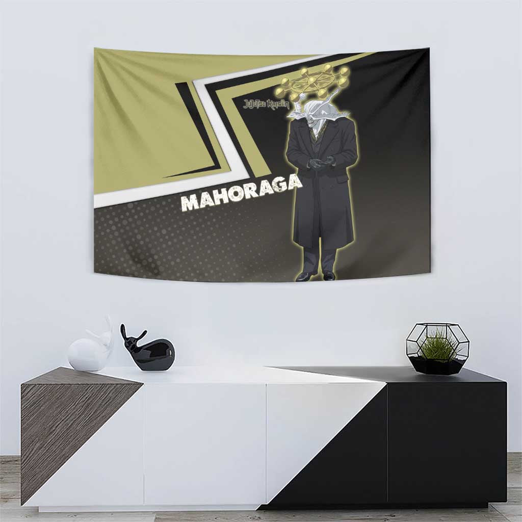 Mahoraga Jujutsu Kaisen Tapestry Monochrome Urban Manga Style