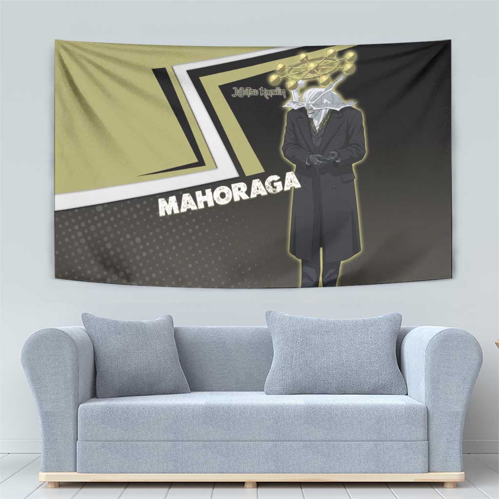 Mahoraga Jujutsu Kaisen Tapestry Monochrome Urban Manga Style