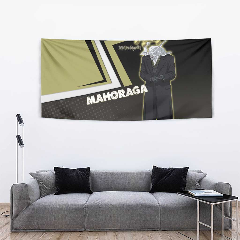 Mahoraga Jujutsu Kaisen Tapestry Monochrome Urban Manga Style