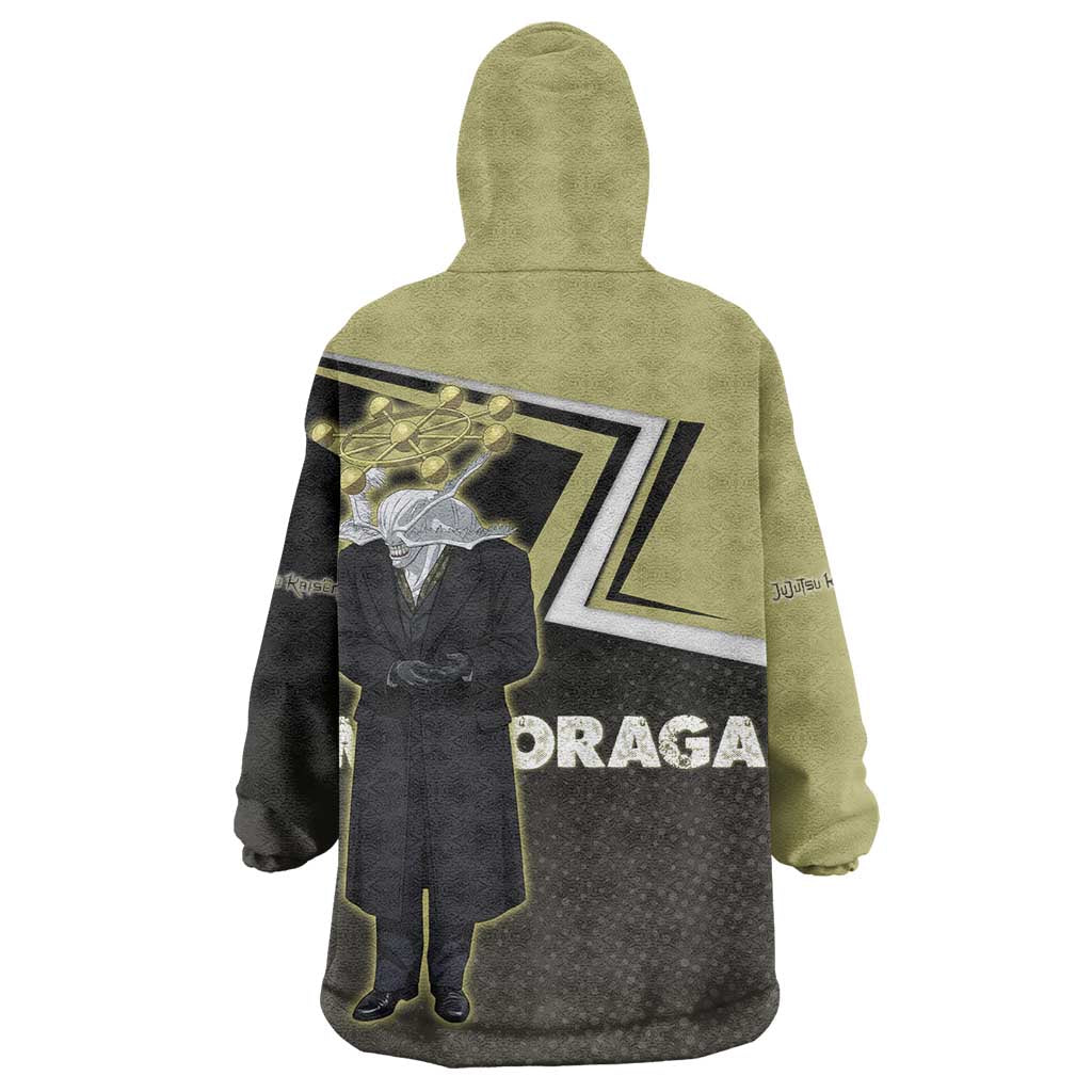 Mahoraga Jujutsu Kaisen Wearable Blanket Hoodie Monochrome Urban Manga Style