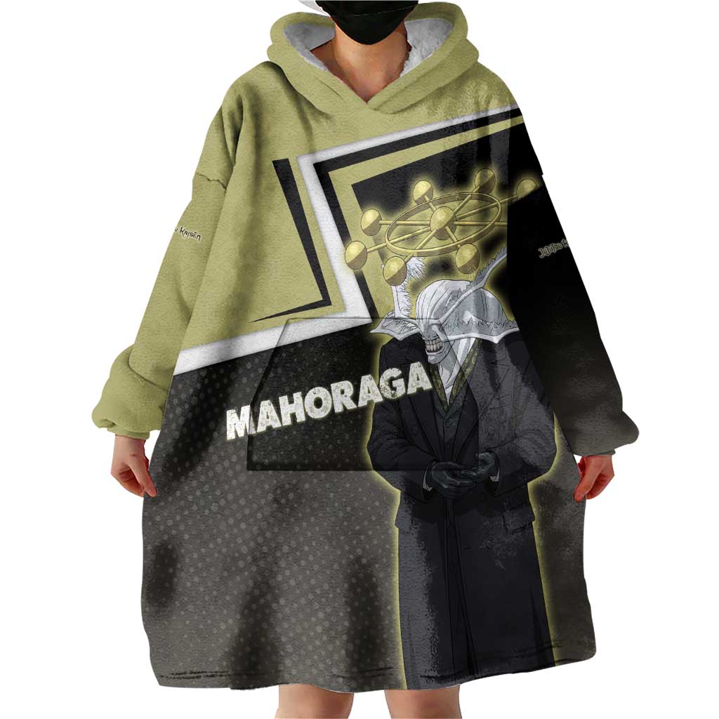Mahoraga Jujutsu Kaisen Wearable Blanket Hoodie Monochrome Urban Manga Style