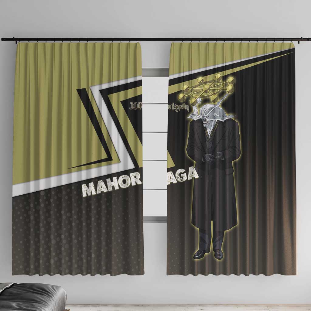 Mahoraga Jujutsu Kaisen Window Curtain Monochrome Urban Manga Style