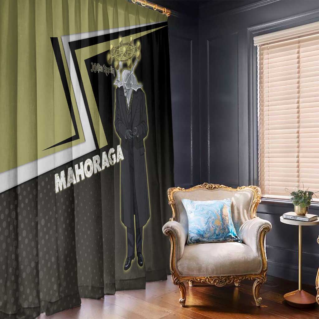 Mahoraga Jujutsu Kaisen Window Curtain Monochrome Urban Manga Style