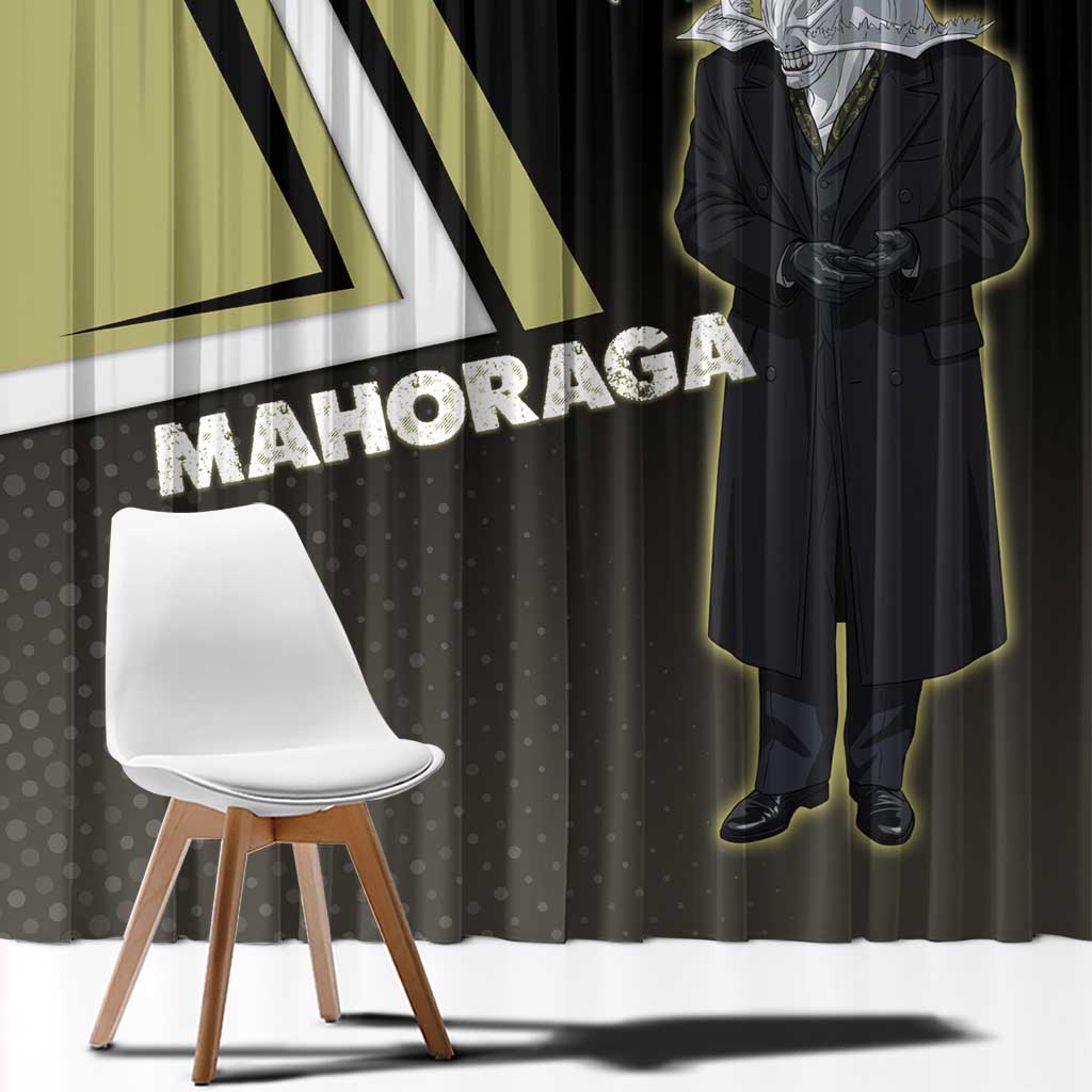 Mahoraga Jujutsu Kaisen Window Curtain Monochrome Urban Manga Style