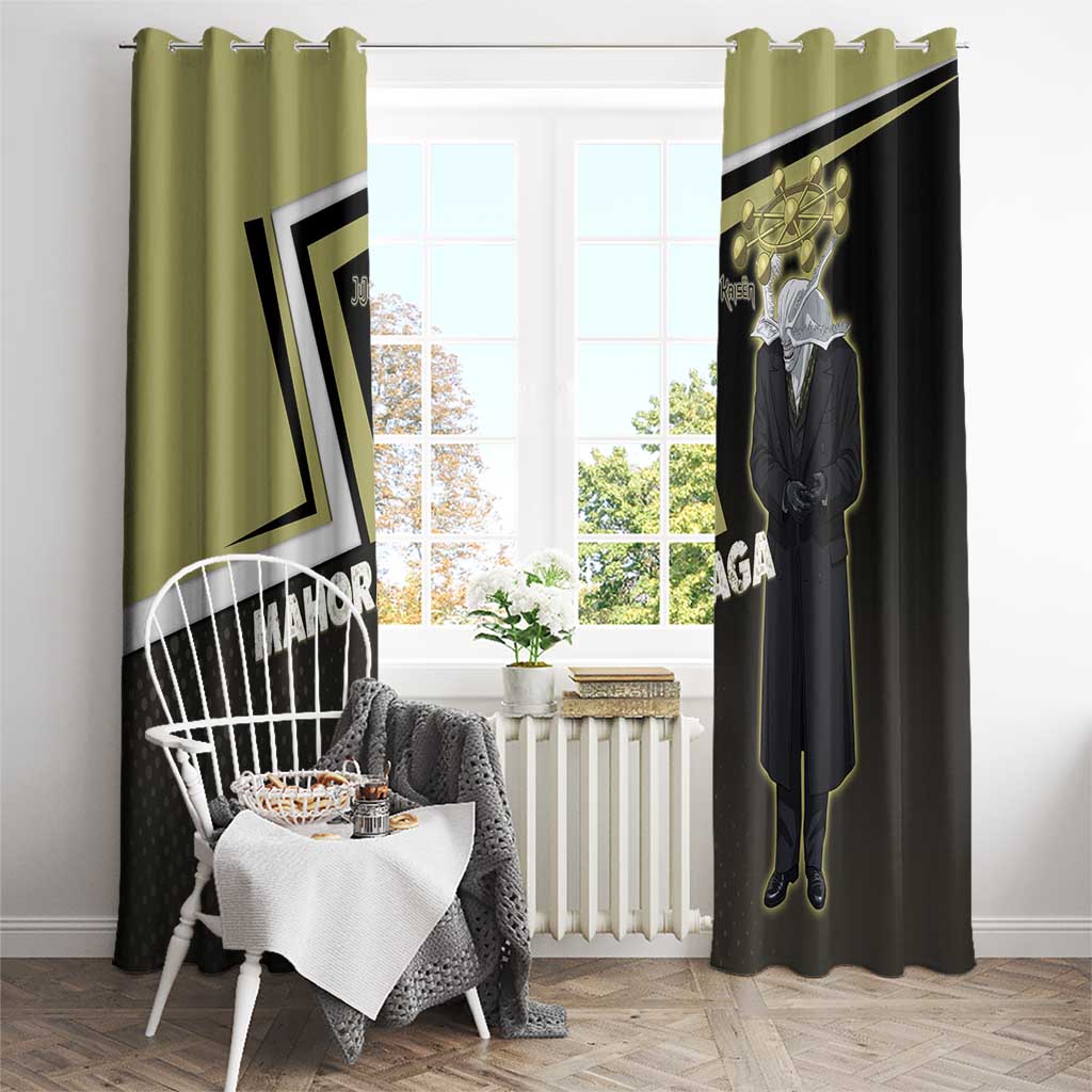 Mahoraga Jujutsu Kaisen Window Curtain Monochrome Urban Manga Style