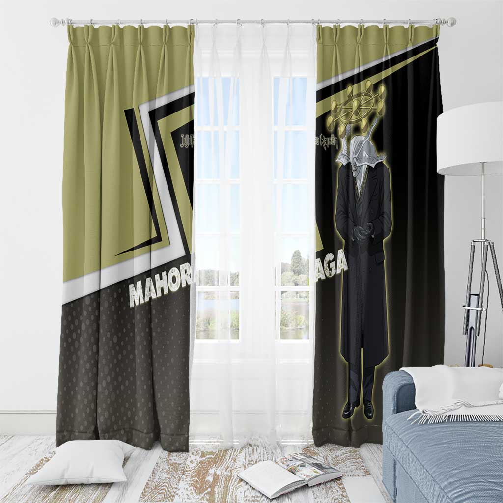 Mahoraga Jujutsu Kaisen Window Curtain Monochrome Urban Manga Style