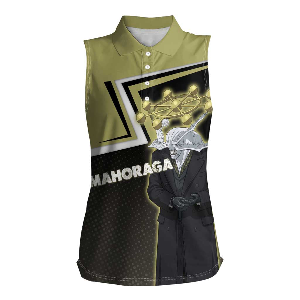 Mahoraga Jujutsu Kaisen Women Sleeveless Polo Shirt Monochrome Urban Manga Style
