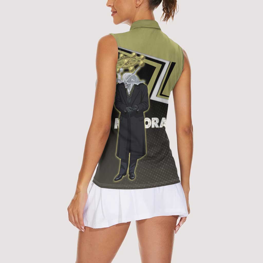 Mahoraga Jujutsu Kaisen Women Sleeveless Polo Shirt Monochrome Urban Manga Style