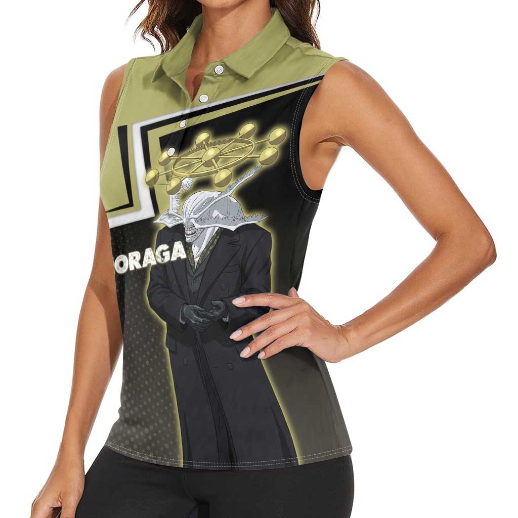 Mahoraga Jujutsu Kaisen Women Sleeveless Polo Shirt Monochrome Urban Manga Style