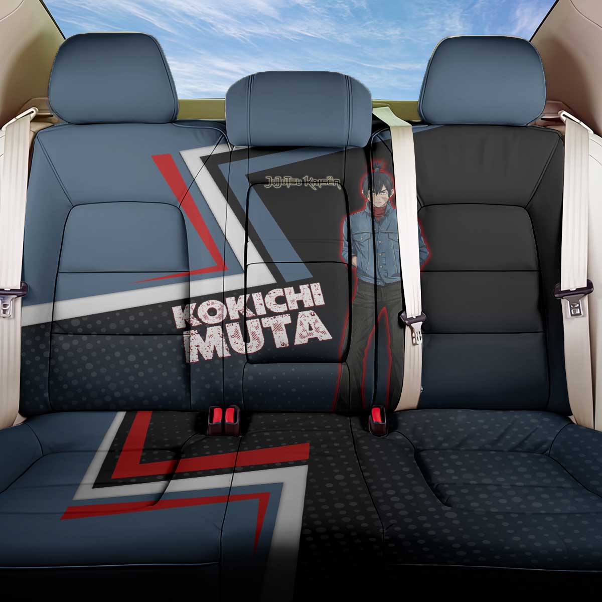 Kokichi Muta Back Car Seat Cover Bold Anime Graphic Style