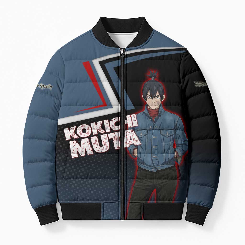 Kokichi Muta Bomber Puffer Jacket Bold Anime Graphic Style