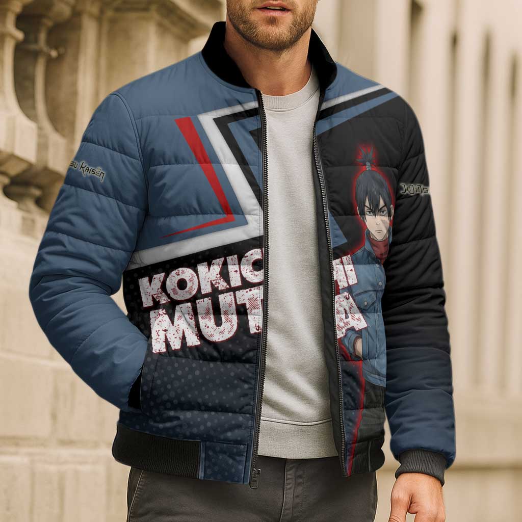 Kokichi Muta Bomber Puffer Jacket Bold Anime Graphic Style