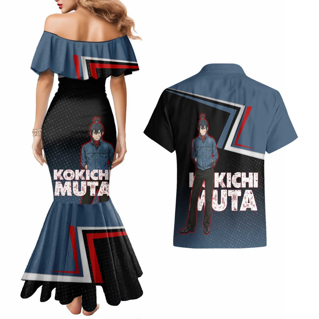 Kokichi Muta Couples Matching Mermaid Dress and Hawaiian Shirt Bold Anime Graphic Style