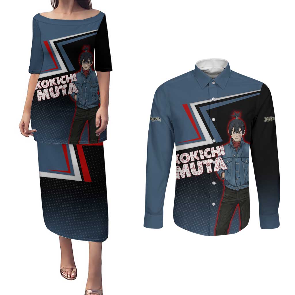 Kokichi Muta Couples Matching Puletasi and Long Sleeve Button Shirt Bold Anime Graphic Style