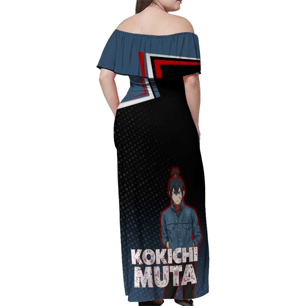 Kokichi Muta Family Matching Off Shoulder Maxi Dress and Hawaiian Shirt Bold Anime Graphic Style